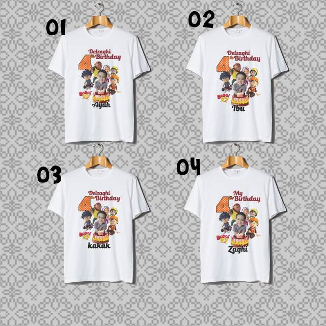Kaos Boboiboy Ultah Anak | Kaos Family | Kaos Ultah Anak