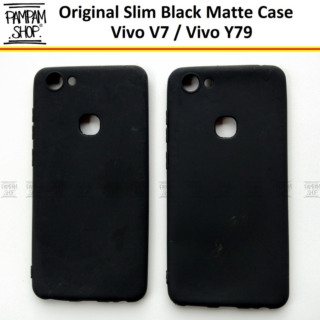 Soft Case Slim Black Matte Vivo V7 Ultrathin Ultra Thin Silikon Warna Hitam Blackmatte Softcase