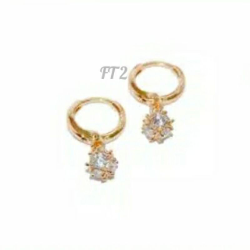 Anting xuping lapis mas permata zircon AX-28