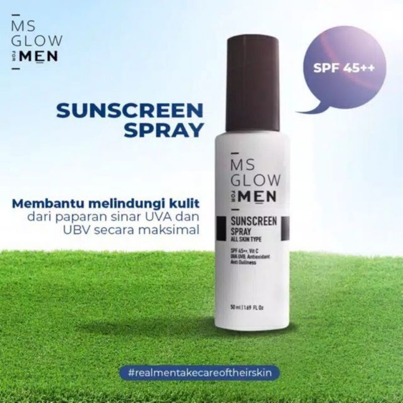 Sunscreen spray MS Glow for men 100% original skincare perawatan wajah pria termurah (bisa cod)