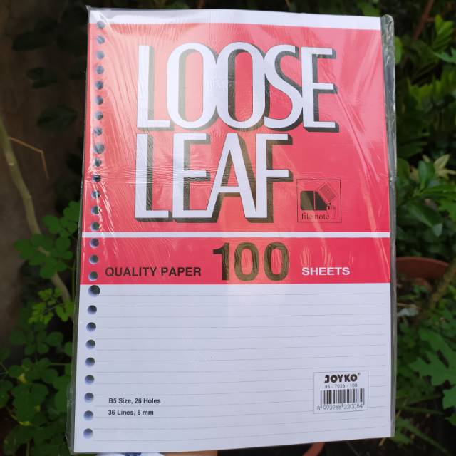 

LOOSE LEAF JOYKO B5 (26ring) ISI 100LEMBAR