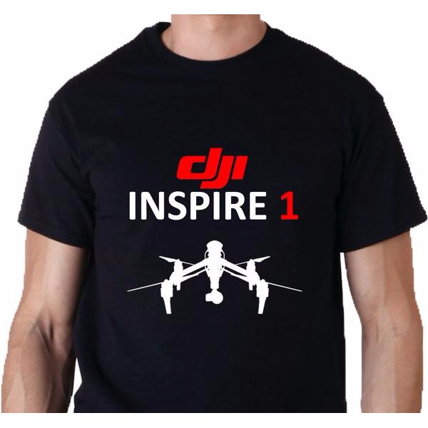Tshirt Kaos Baju Dji Inspire 1 Drone Hitam - Kaos Drone - Kaos Distro - Custom kaos