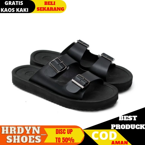 FURY - Sandal Casual Pria Kulit Asli Carvil Murah Jepit Slide Flip Flop Selop NgeMall Hangout