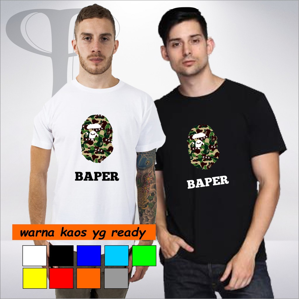 kaos parody bape kaos plesetan baper - pria dan wanita