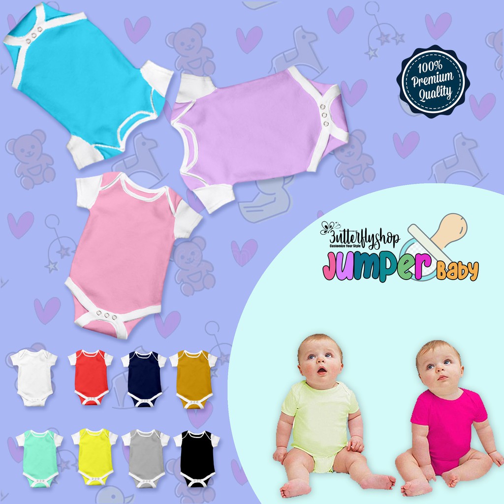 [JUMPER BABY] jumper polos reglan baby bayi Foggy Round Neck Bodysuit  bahan premium catton katun