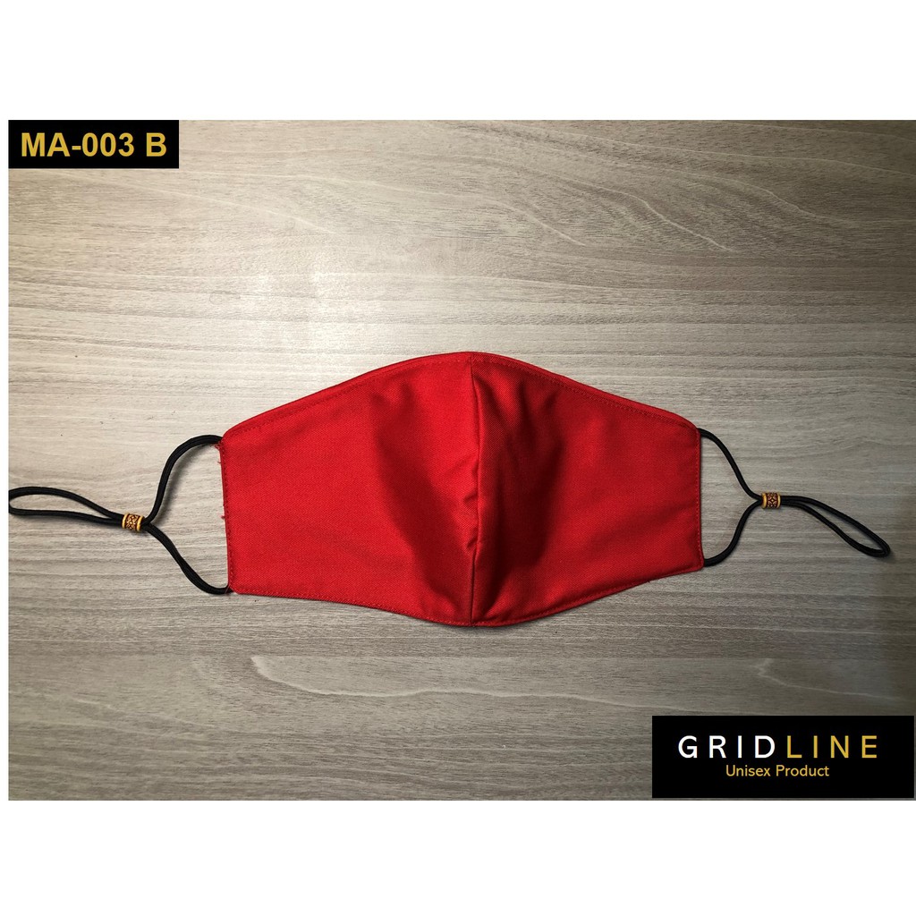 [GRIDLINE MA-003] Masker Kain Kawat Merah Kualitas PREMIUM Earloop