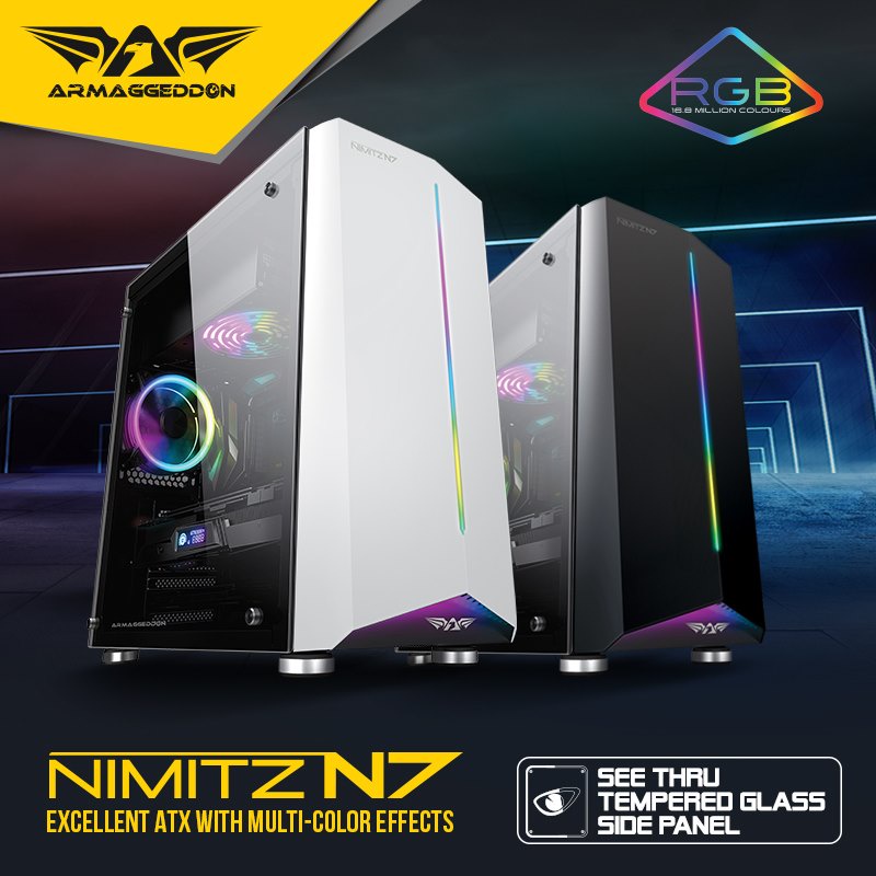 Casing Armaggeddon Nimitz N7 Excellent ATX With RGB Lightning Effect