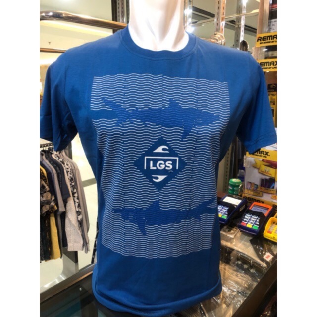 Kaos fashion Lgs Johnwin katun Bluee