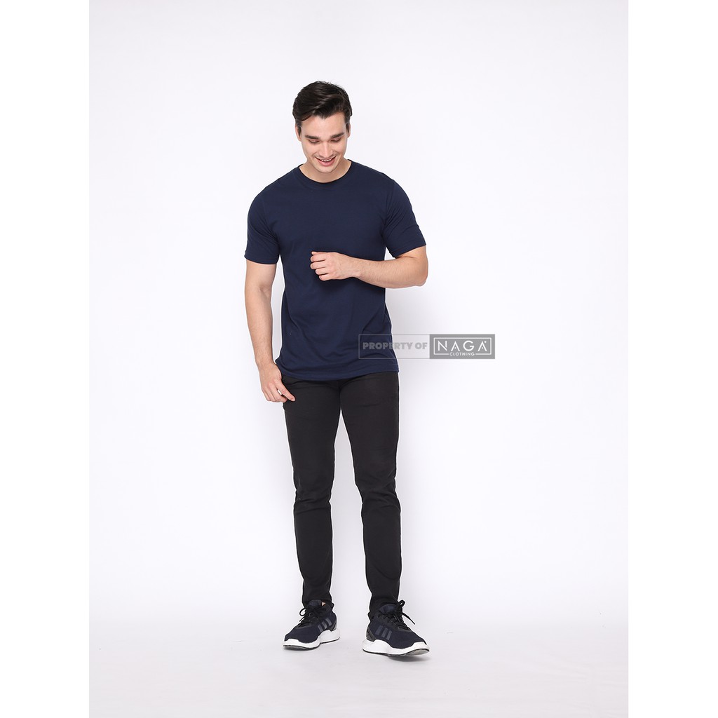 Naga Clothing Baju Kaos Polos Biru Navy  Dongker 100 