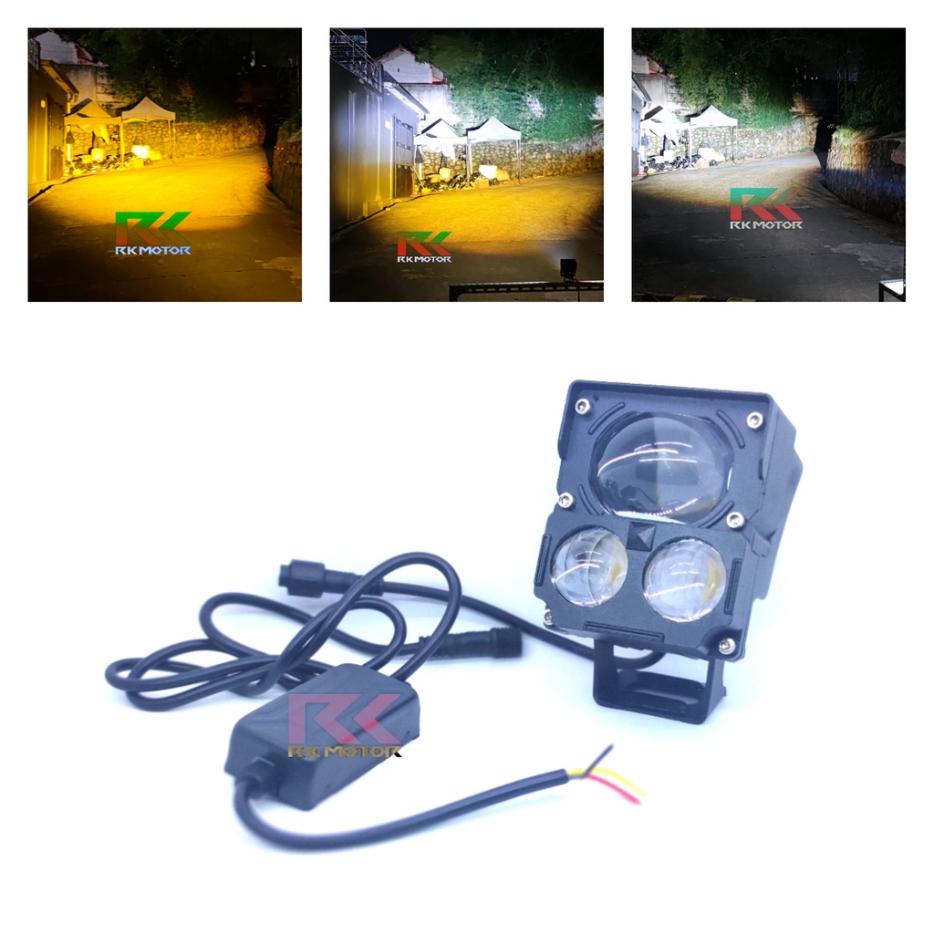 Lampu Sorot Tembak Foglamp Biled 3 Warna M60 30 Watt