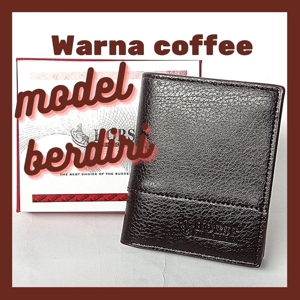 Promo Dompet Kulit Pria Impor Horse Imperial Model Lipat Pendek Leather Kulit Premium  Coffee