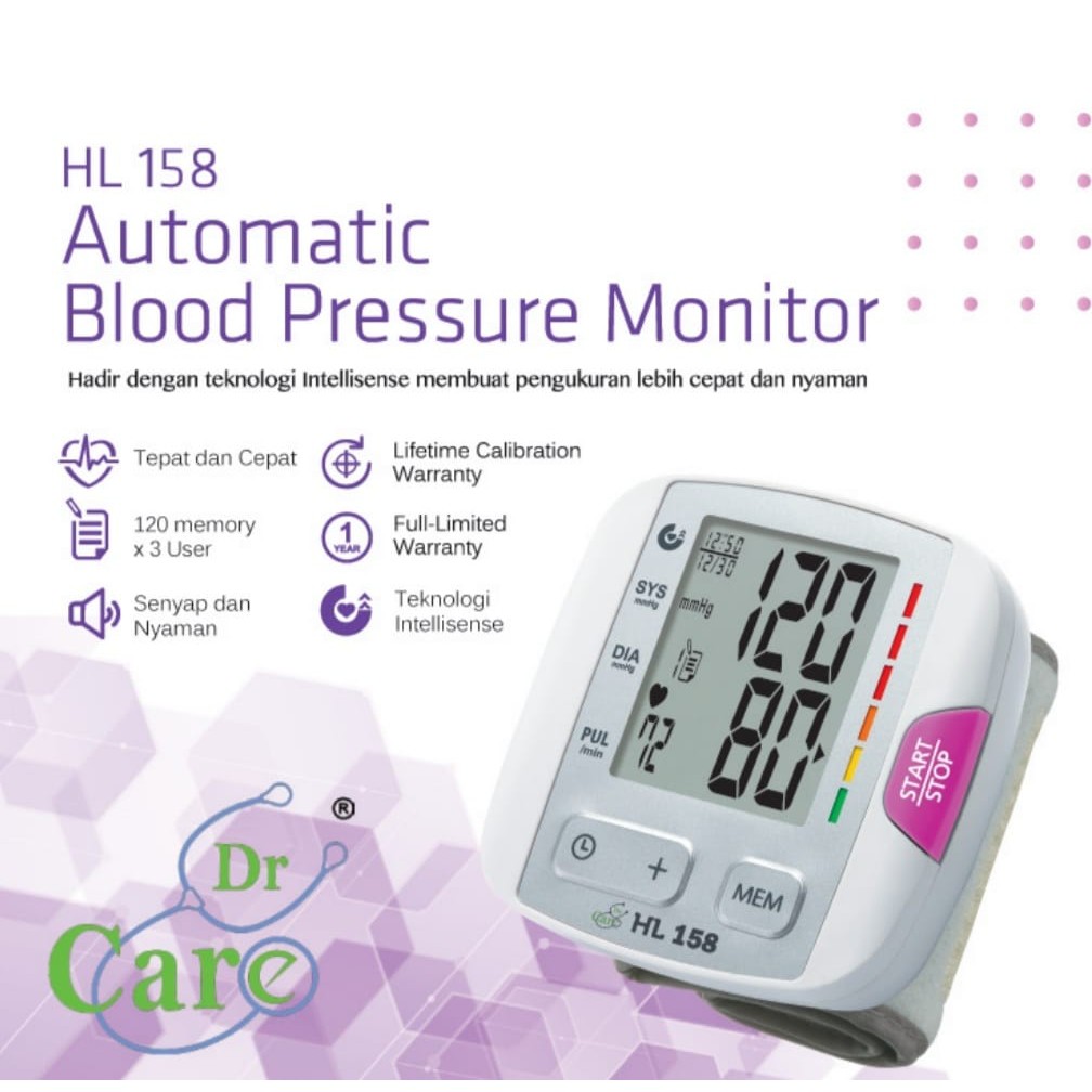 Tensi Meter Digital Pergelangan Tangan Dr Care HL-158 - Tensimeter DrCare