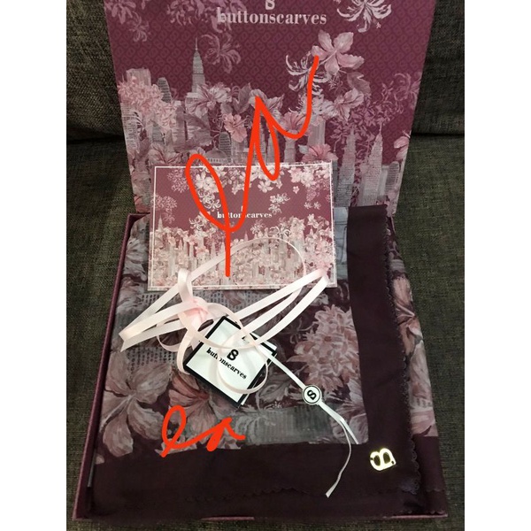 PRELOVED Buttonscarves Malaya Burgundy VOAL