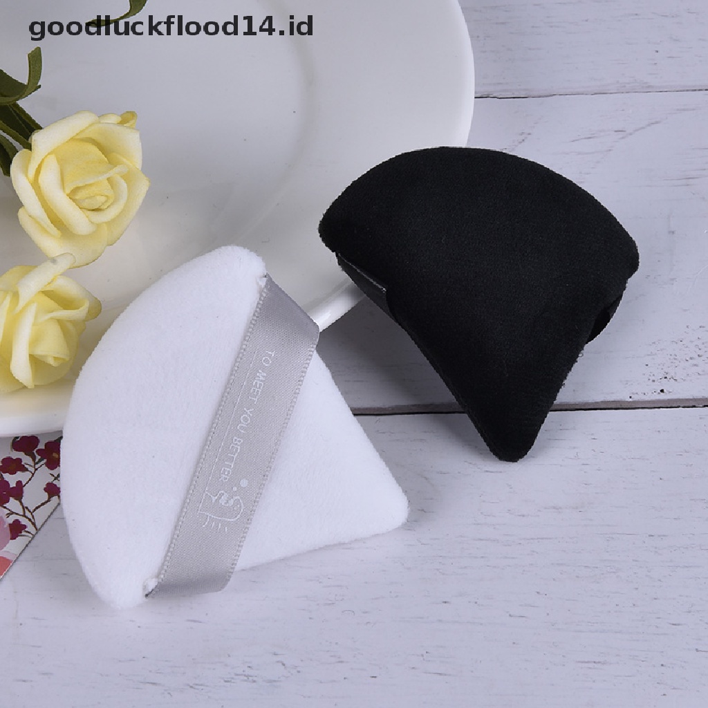 [OOID] 2pcs Portable Soft Triangle Velvet Cosmetic Puffs Mini Makeup sponge Makeup tool ID