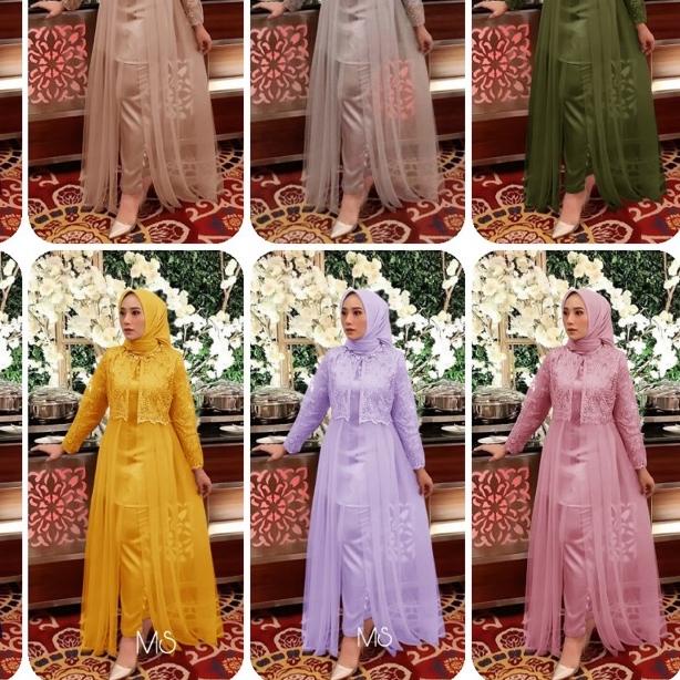 ֍ SET ATTELIER DEWASA DAN ANAK SETELAN KEBAYA JUMBO SETELAN MUSLIM BRUKAT KOMBI TILE + CELANA MOSCRE