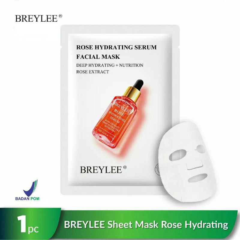 [BPOM] Breylee Facial Mask Hyaluronic Acid / Retinol Lifting/Rose Hydrating /Vitamin C /Pomegranate