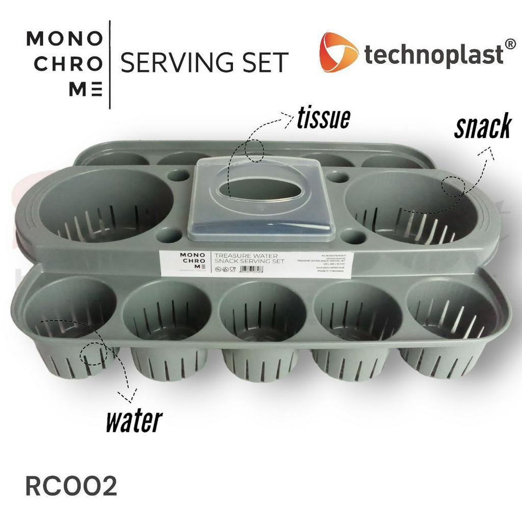TECHNOPLAST WATER & SNACK SERVING SET  MONOCHROME RC002