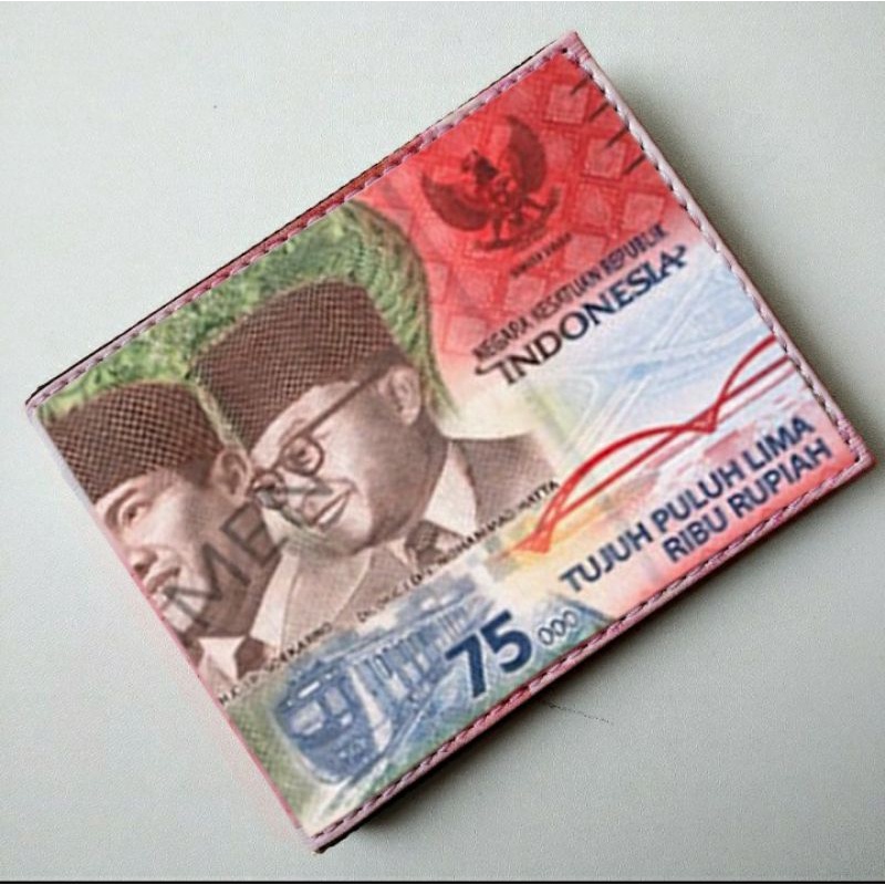 Dompet Uang Rp 75,000 Dompet Lipat Pria Kulit Sintetis Dompet Pria