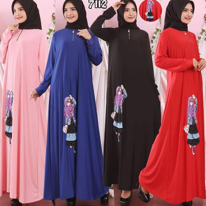 Grosir Open Baju Gamis Wanita Terbaru Gamis Polos Remaja Gamis Boneka 3D 7112 -