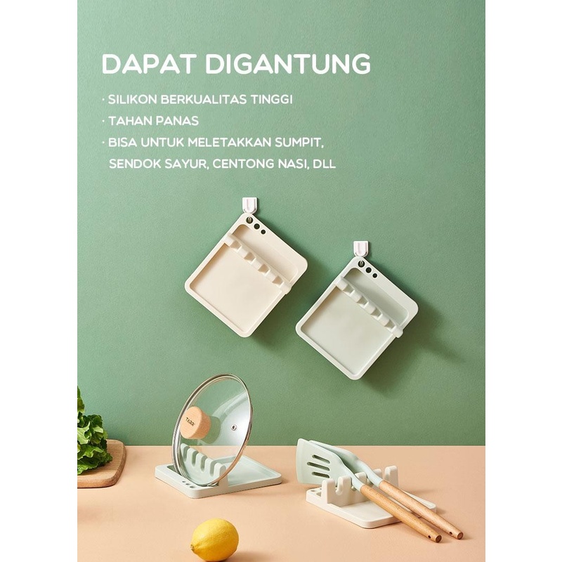 TATAKAN ALAT MASAK Silikon Design 4 Sekat Bisa Digantung - SAMONO SSR03