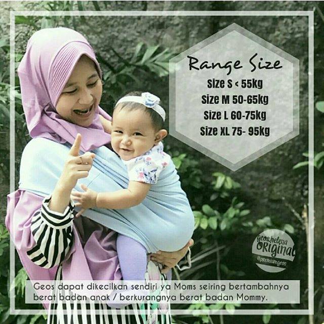 Gendongan Kaos/GEOS/Baby Sling/Gendongan Bayi/HELENA SIZE S &amp; M