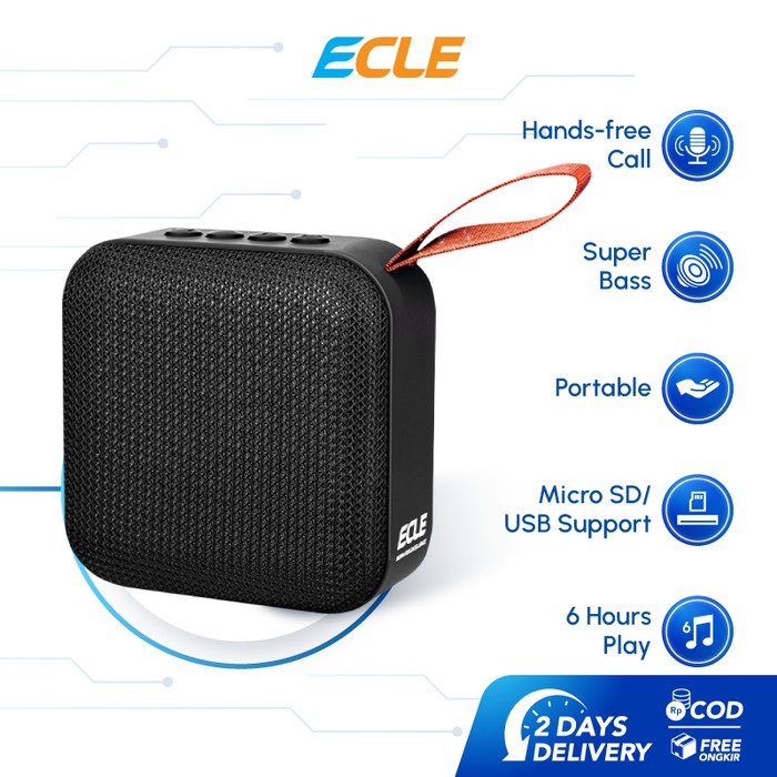 Ecle Portable Bluetooth Speaker Wireless Powerful Stereo Full Bass