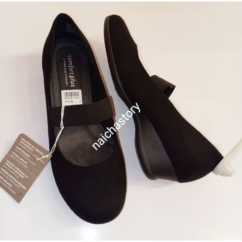 sepatu comfort plus 82668  gretceh wedges black by payless