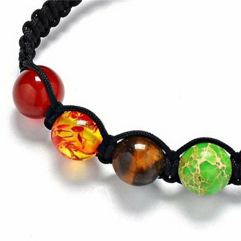 Gelang Manikmanik Batu Lava 7 Chakra Healing Balance Untuk Yoga Reikidoa