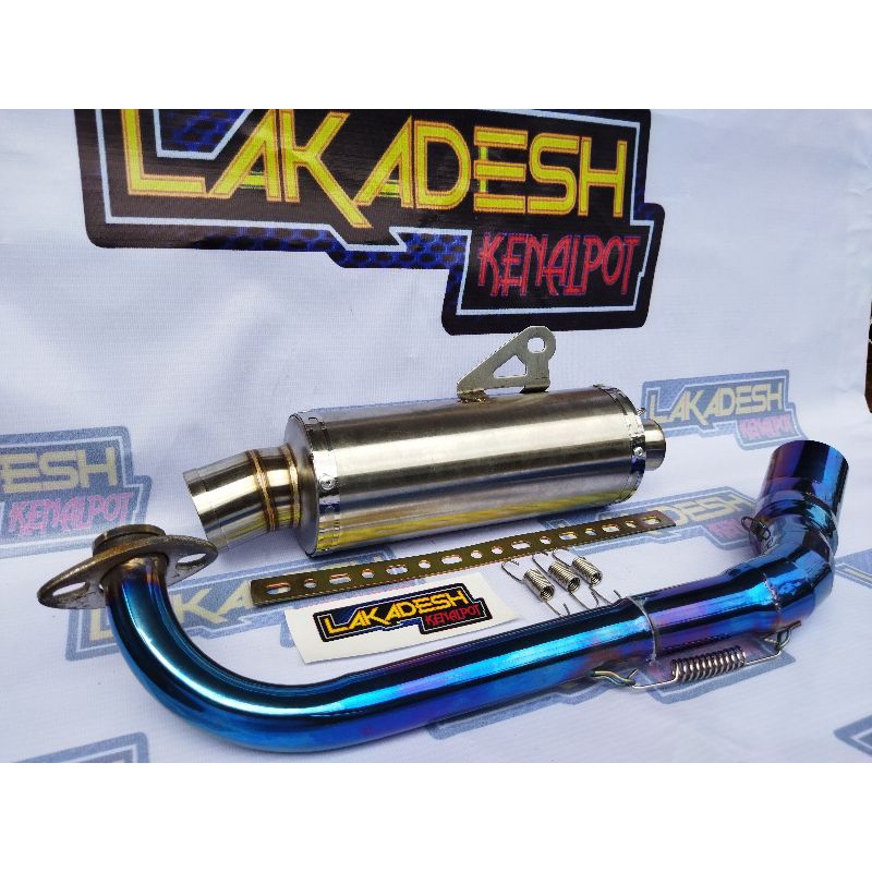 KNALPOT POLOS/LASER NAMA LEHER BLUEMOON (INLET 38/50) BEAT MIO VARIO AEROX SCOOPY NMAX PCX ADV DLL