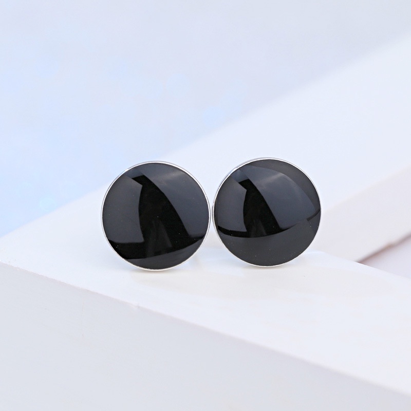 925 Perak Anting Anting Wanita Perhiasan Fashion Kristal Hitam/Subang Telinga anting perempuan