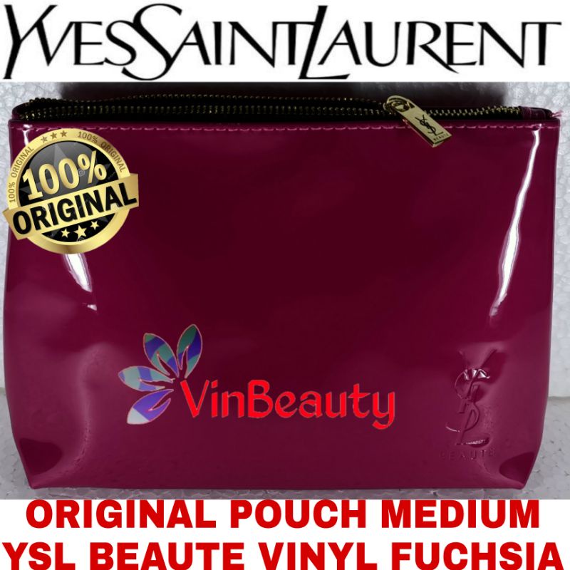 OriginaL Pouch Medium YSL Beaute Vinyl Fuchsia Murah