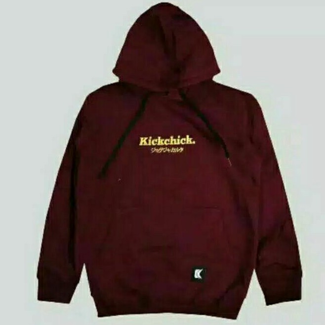 SWEATER HOODIE KICKCHICK ( MAROON JAPAN LOGO 036)