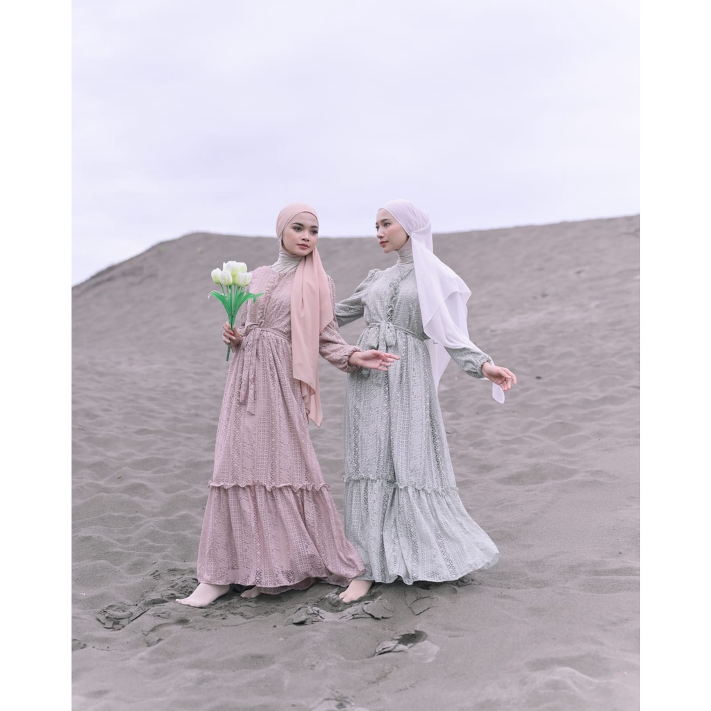 ATHLEA DRESS BRUKAT / DRESS LEBARAN / DRESS MEWAH / BUSUI FRIENDLY