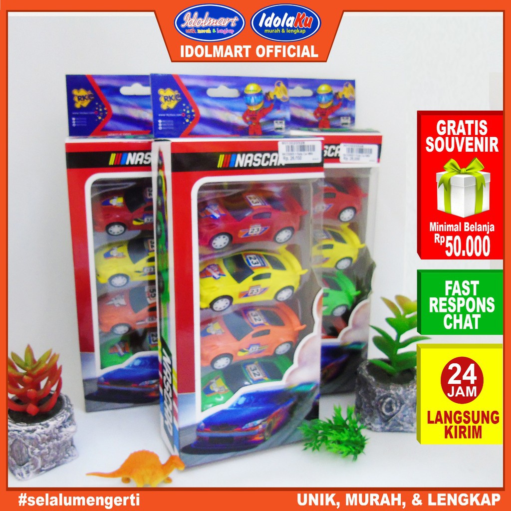 IDOLAKU Mainan anak Mobil Rally isi 4 pcs/ Mainan SNI RKC02003-1