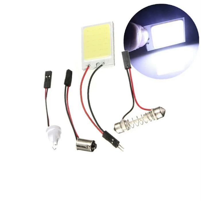 Led Lampu Mobil Cob 24 Titik Plasma Kabin Plafon Putih 36X26T10 T10 Feston