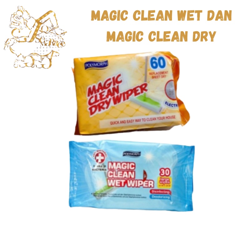 MAGIC CLEAN DRY TISU KERING + MAGIC CLEAN WET TISU BASAH PEMBERSIH LANTAI