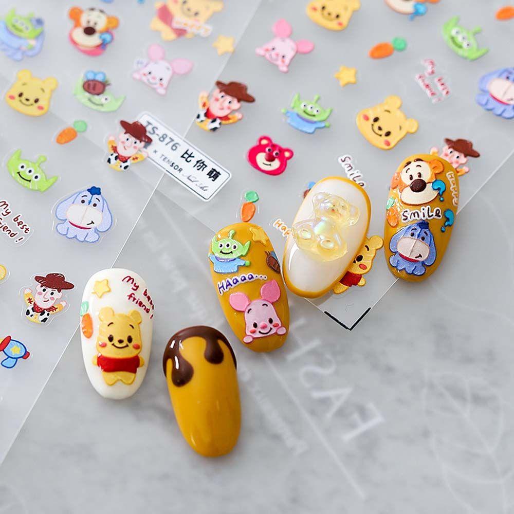 Needway Stiker Nail Art Indah Jepang Decal Wortel Kelinci Winnie the Pooh DIY Alat Kuku