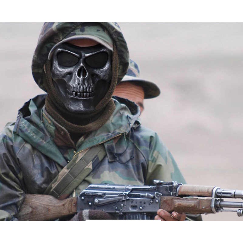 Topeng Helm tactical mask masker penutup wajah tegkorak skull mask tempur tactical TNI Brimob helm m