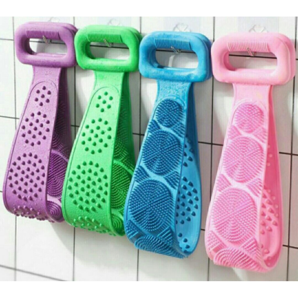 Sikat Punggung Silikon / Alat Gosok Punggung / Sikat Mandi Silikon / Sikat Badan Silikon - Sikat Pembersih Badan Silikon 2 Sisi - Sikat Punggung Silikon Mandi - Silicone Scrubber