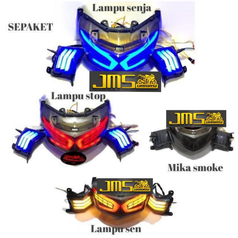 lampu stop lamp plus sen led nmax old nmax lama biru/merah/putih dan sen kuning