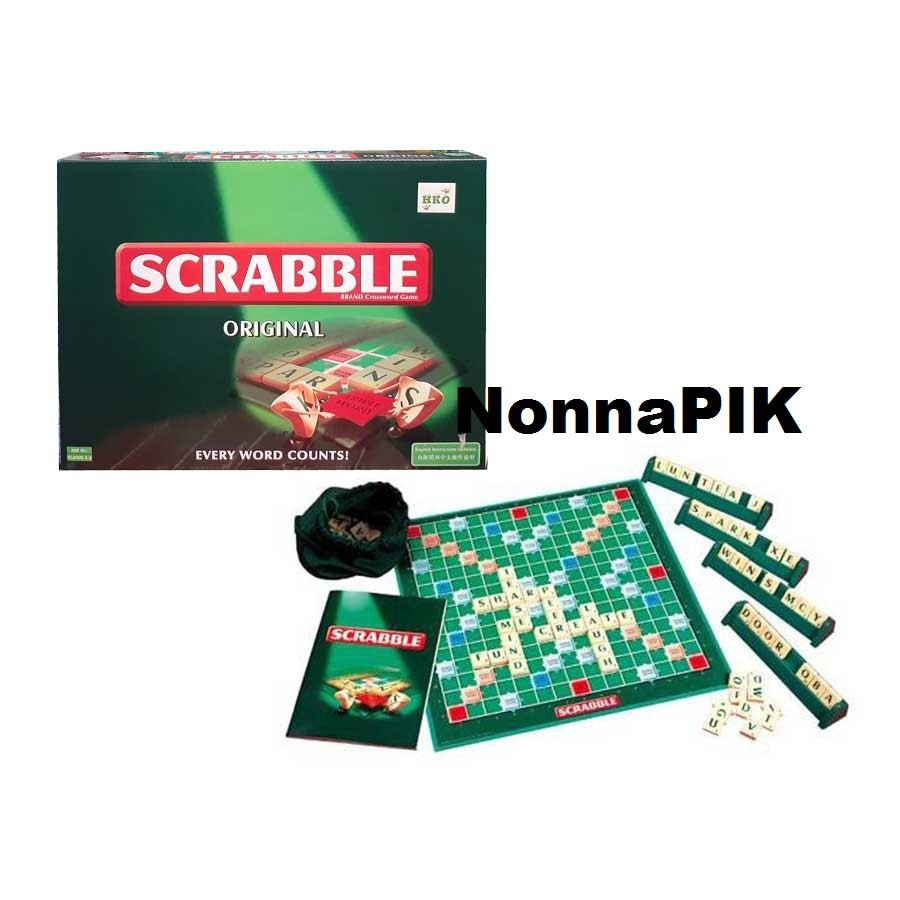 Mainan Anak edukasi - papan Scrabbl3 Original - Hijau