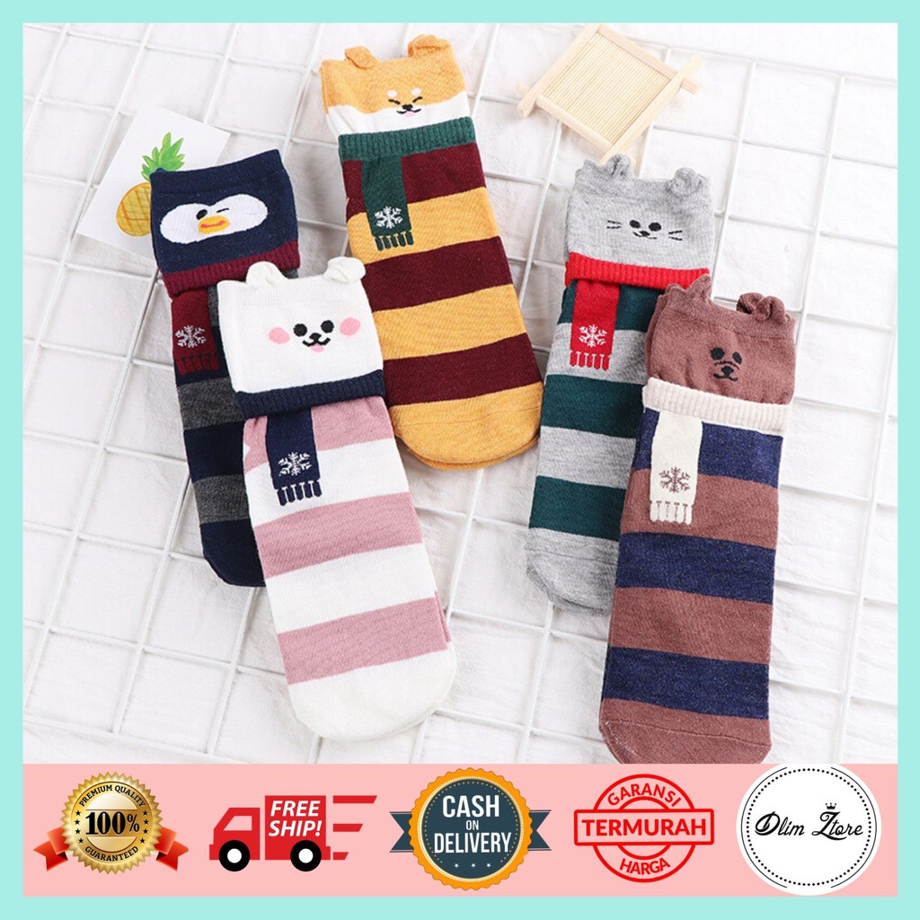 [DZ] KK21 - Kaos Kaki    Ankle Motif Karakter Selendang Lucu / Women Socks