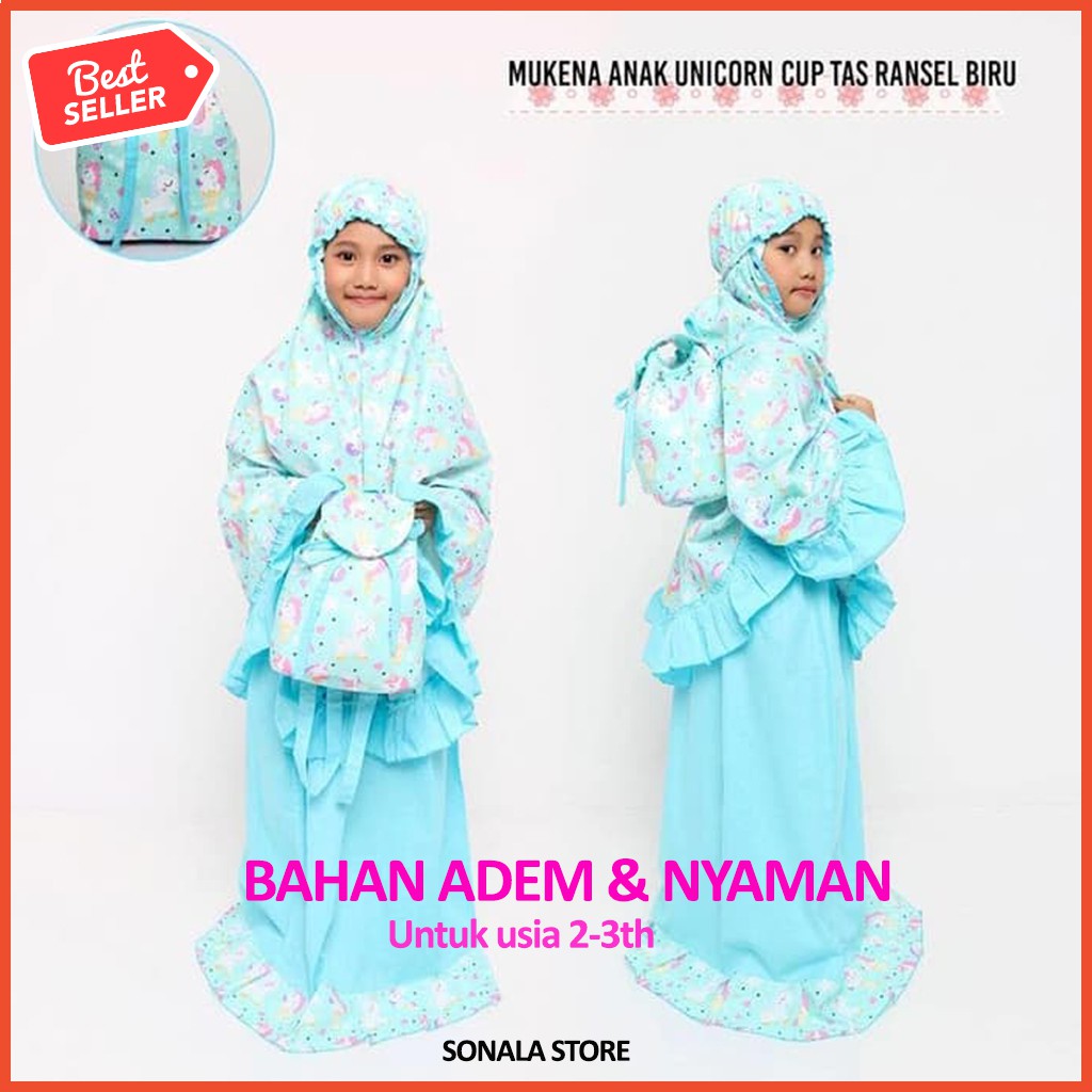 COD Mukena Anak Perempuan Mukenah Anak Karakter Mukena Anak 2 tahun - 6 tahun Bahan Katun Adem A2A4
