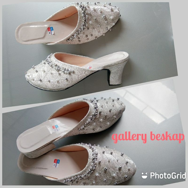 Sendal pengantin /selop pengantin akad/sepatu pengantin/sendal wedding/slop pengantin