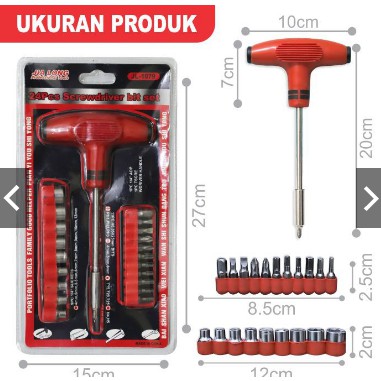 [TERMURAH]Obeng Kunci Sock T Plus Palu 24 In 1 Screwdriver Tools / OBENG SOCK /COD