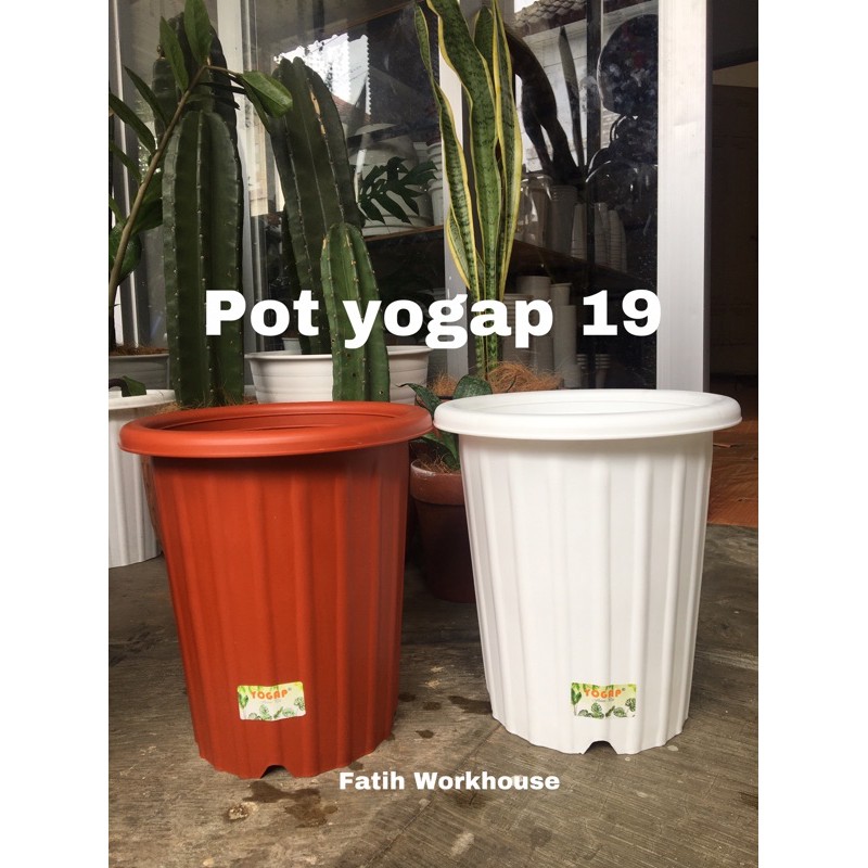 Pot yogap 19 - pot yogap putih - pot yogap merah bata