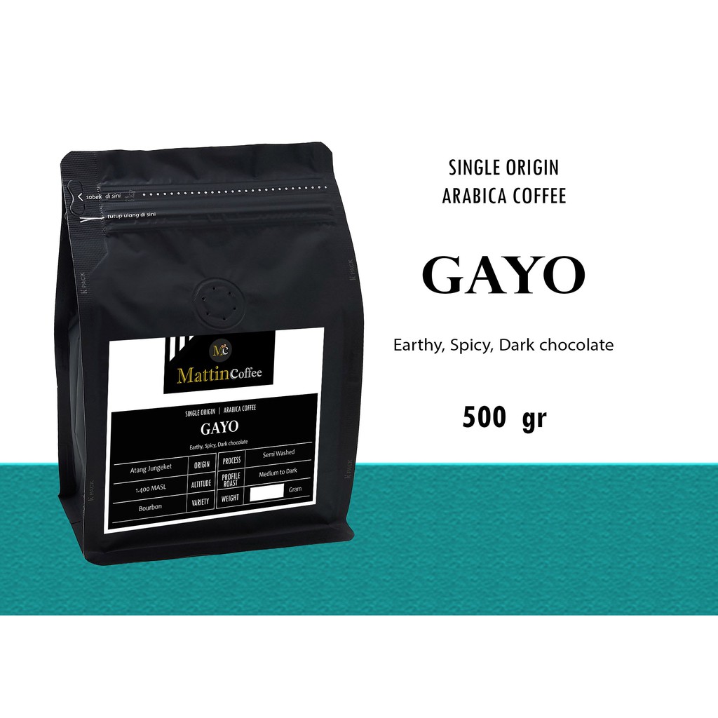 

Kopi Arabika Gayo Aceh 250 gr - 1 kg Roasted Biji atau Bubuk Mattin Coffee