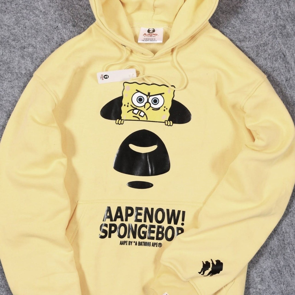 JAKET SWEATER HOODIE SPONGEBOB X AAPE UNISEX PREMIUM QUALITY