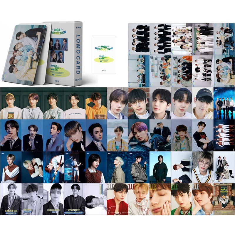 55pcs / Kotak Kartu Foto LOMO TXT 2022 MOA Produksi Album Postcard