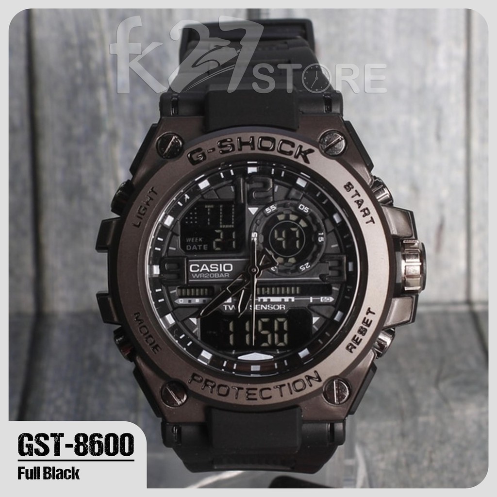Jam Tangan G Shock Casio G Steel GST8600 Hitam Full Black Grade Original Digital Analog GST200 G860